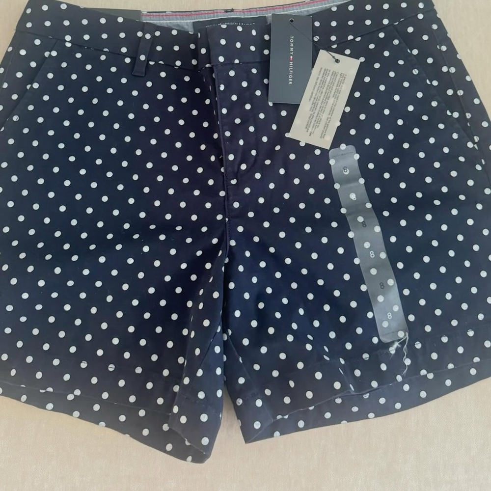 Tommy Hilfiger Blue and White Bermuda Shorts Polka Dot